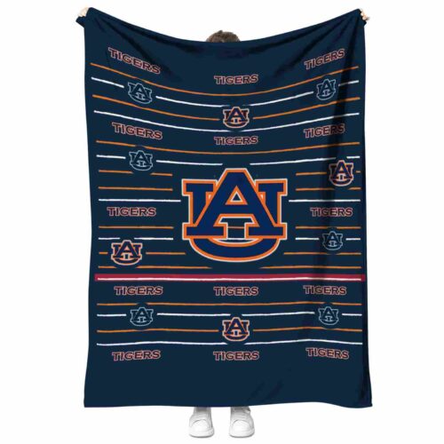 auburn tigers striped pattern navy blue blanket best selling