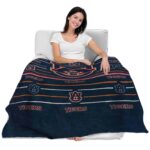 auburn tigers striped pattern navy blue blanket best selling