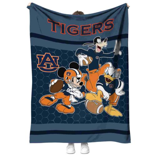 auburn tigers three musketeers navy blue blanket best selling
