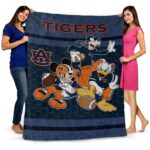 auburn tigers three musketeers navy blue blanket best selling