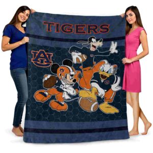 auburn tigers three musketeers navy blue blanket fashion forward