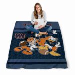 auburn tigers three musketeers navy blue blanket best selling