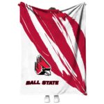 ball state cardinals brushstrokes red white blanket best selling