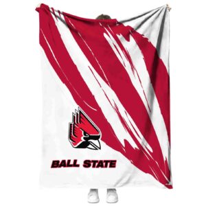 ball state cardinals brushstrokes red white blanket best selling