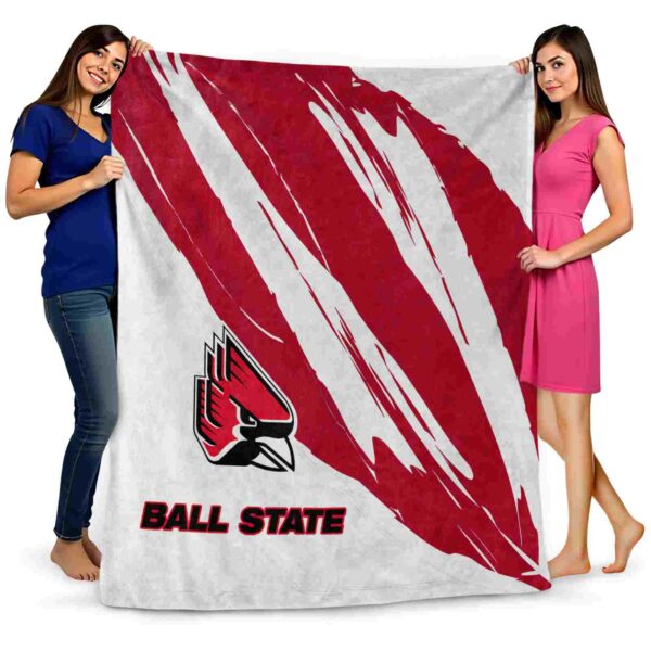 ball state cardinals brushstrokes red white blanket fashion forward