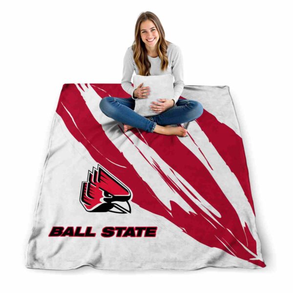 ball state cardinals brushstrokes red white blanket high quality