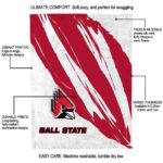 ball state cardinals brushstrokes red white blanket new arrival