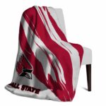 ball state cardinals brushstrokes red white blanket top rated