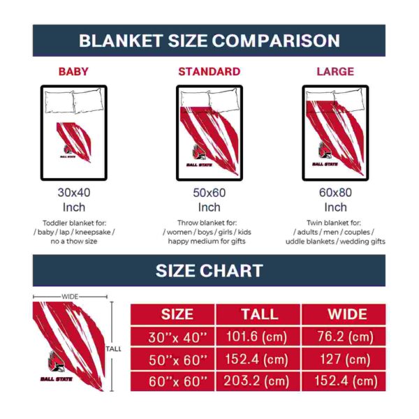 ball state cardinals brushstrokes red white blanket trendy