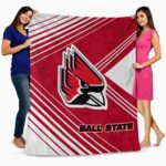 ball state cardinals diagonal stripes red blanket fashion forward