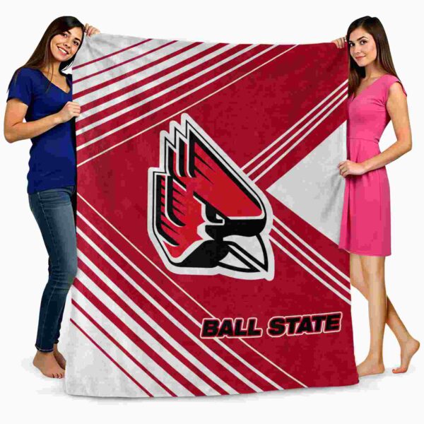 ball state cardinals diagonal stripes red blanket fashion forward