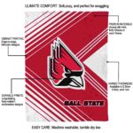 ball state cardinals diagonal stripes red blanket new arrival