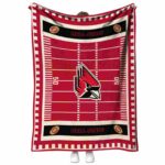ball state cardinals football field red blanket best selling