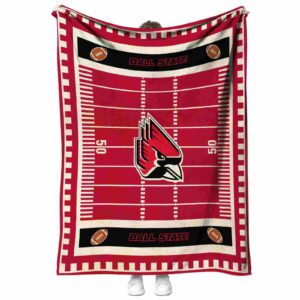 ball state cardinals football field red blanket best selling