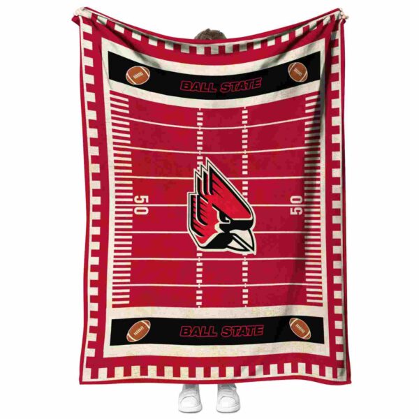 ball state cardinals football field red blanket best selling