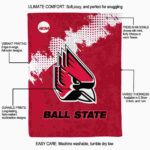 ball state cardinals grunge texture red blanket new arrival
