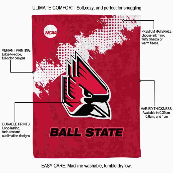 ball state cardinals grunge texture red blanket new arrival