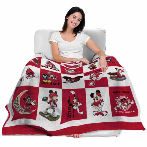 ball state cardinals mickey minnie red white blanket latest model