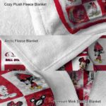 ball state cardinals mickey minnie red white blanket premium grade