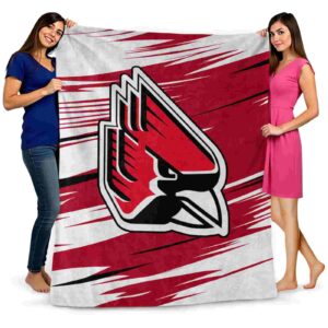 ball state cardinals paint streaks red white blanket fashion forward