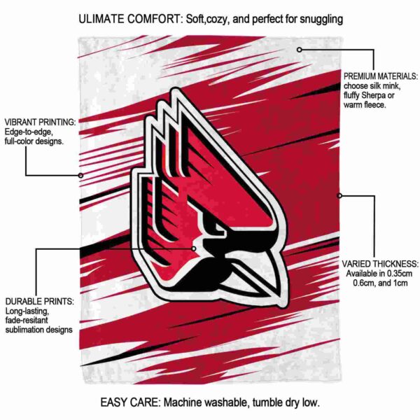 ball state cardinals paint streaks red white blanket new arrival