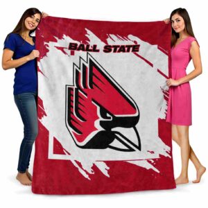 ball state cardinals splatter effect red blanket fashion forward