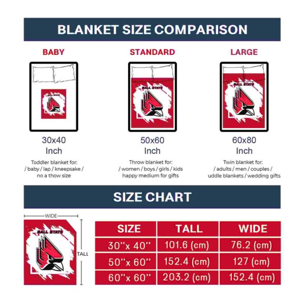 ball state cardinals splatter effect red blanket trendy