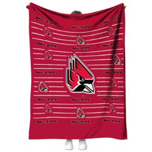 ball state cardinals striped pattern red blanket best selling