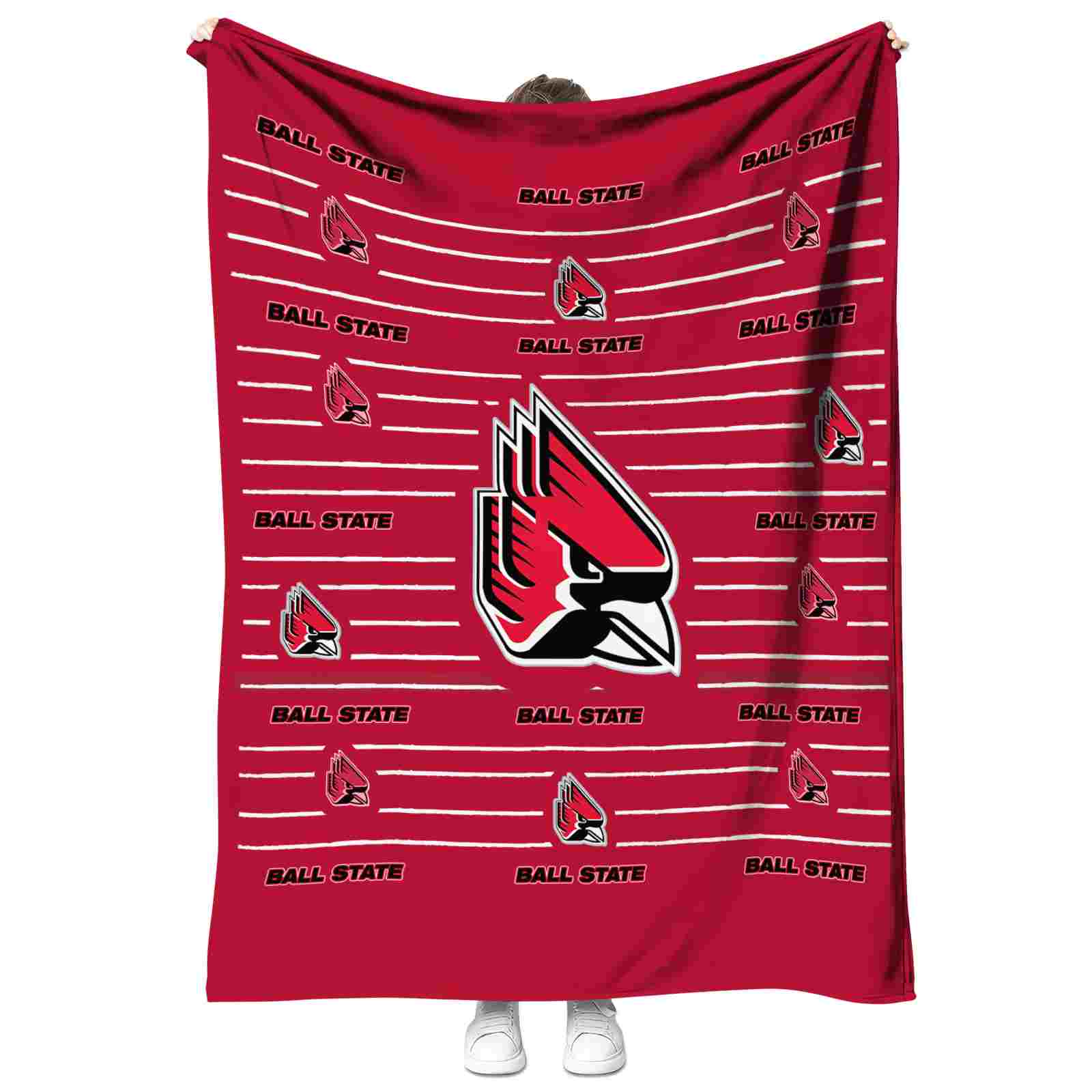 ball state cardinals striped pattern red blanket best selling ball state cardinals striped pattern red blanket best selling