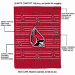 ball state cardinals striped pattern red blanket best selling