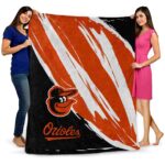 baltimore orioles brushstrokes orange white blanket fashion forward
