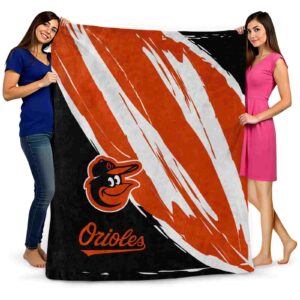 baltimore orioles brushstrokes orange white blanket fashion forward