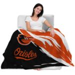 baltimore orioles brushstrokes orange white blanket latest model
