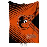 baltimore orioles diagonal stripes orange blanket best selling