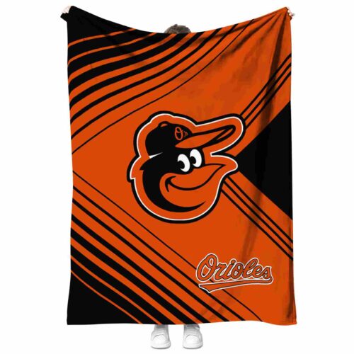 baltimore orioles diagonal stripes orange blanket best selling