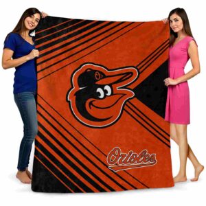 baltimore orioles diagonal stripes orange blanket fashion forward