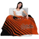 baltimore orioles diagonal stripes orange blanket best selling