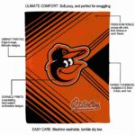 baltimore orioles diagonal stripes orange blanket best selling
