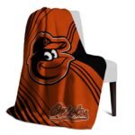 baltimore orioles diagonal stripes orange blanket best selling