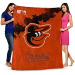baltimore orioles grunge texture orange blanket best selling