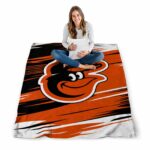 baltimore orioles paint streaks orange white blanket high quality