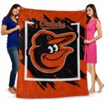 baltimore orioles splatter effect orange blanket fashion forward