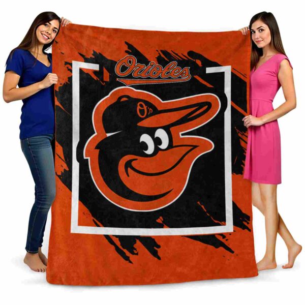 baltimore orioles splatter effect orange blanket fashion forward