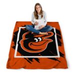 baltimore orioles splatter effect orange blanket high quality