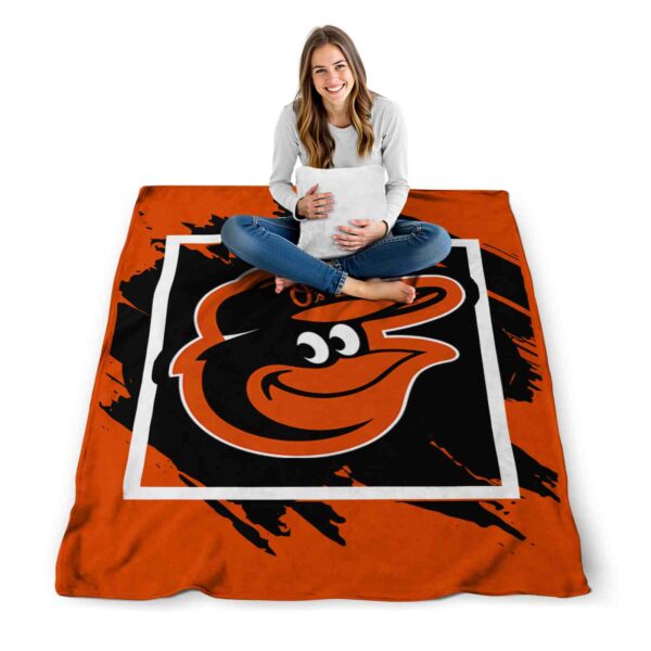 baltimore orioles splatter effect orange blanket high quality