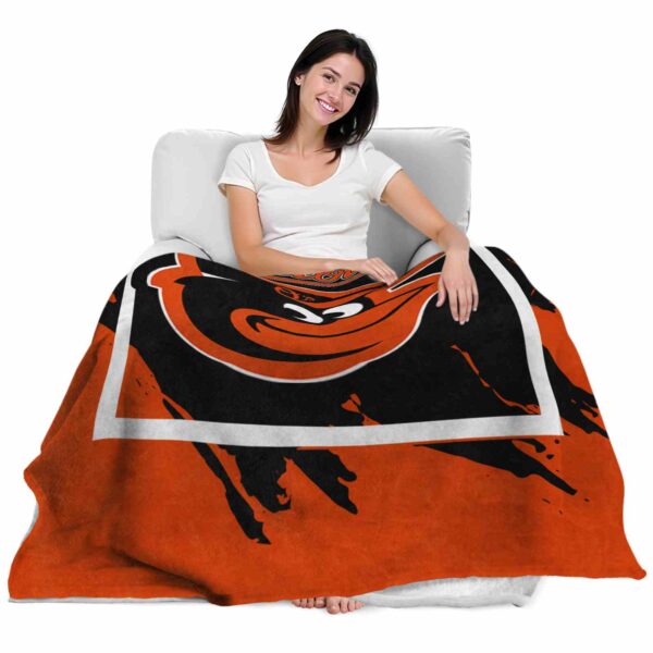 baltimore orioles splatter effect orange blanket latest model