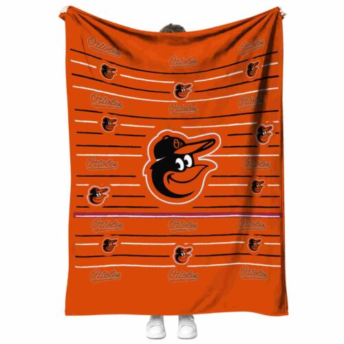 baltimore orioles striped pattern orange blanket best selling