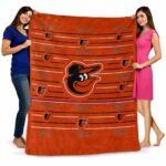 baltimore orioles striped pattern orange blanket fashion forward