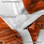 baltimore orioles striped pattern orange blanket premium grade