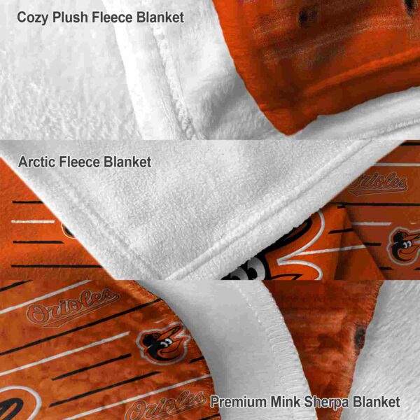 baltimore orioles striped pattern orange blanket premium grade